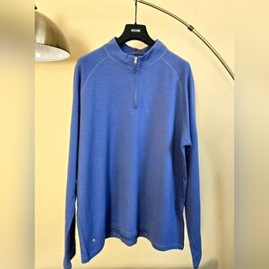 NWT Peter Millar MERINO WOOL Zip-Up Sweater in Blue Size:XXL